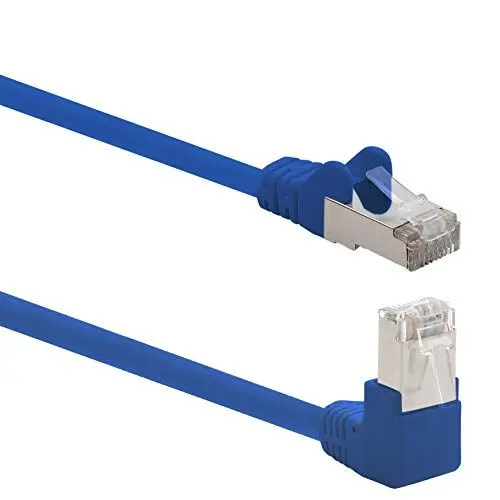 Produktbild: 1aTTack.de 366133 Cat.6 Netzwerkkabel Winkel 90 Grad 0,5m - blau - 1 Stück - Cat6 Patchkabel (SFTP PIMF) 1000Mbit/s Rj 45 Stecker - 1 x 0,5m Meter blau