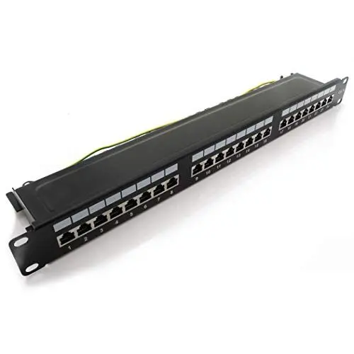 Produktbild: 1aTTack.de 367457 Patchpanel CAT6 24 Port schwarz Verteilerfeld LSA+ Anschlusstechnik Netzwerk Verteilung - RJ45 - TIA 568 A/B - schwarz