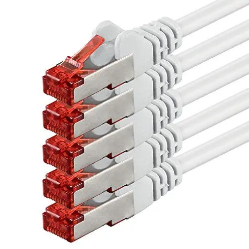 Produktbild: 1aTTack.de 5x 1m - Cat 6 Netzwerk-Kabel Patch-Kabel Cat6 RJ45 SFTP - Weiß