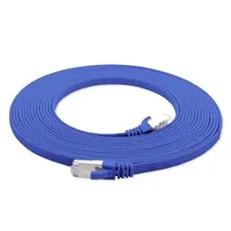 Produktbild: 1aTTack.de 10m - blau - 1 Stück Cat7 Flachkabel Netzwerkkabel Cat 7 Rohkabel Gigabit Lan (10Gbit/s) Flachbandkabel Verlegekabel Patchkabel Flach Slim Rj 45 Stecker Cat6a