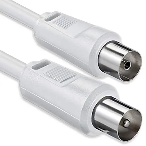 Produktbild: 1aTTack.de Antennenkabel 2,5 Meter 2x geschirmt Koax-Stecker > Koax-Buchse Koax weiß St-Ku 75db