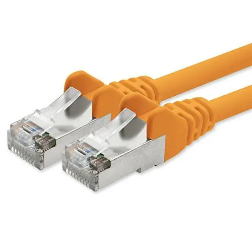 Produktbild: 1aTTack CAT 5e Folien und geflechtgeschirmt SFTP Netzwerk Patch-Kabel mit 2X RJ45 Stecker 2m orange