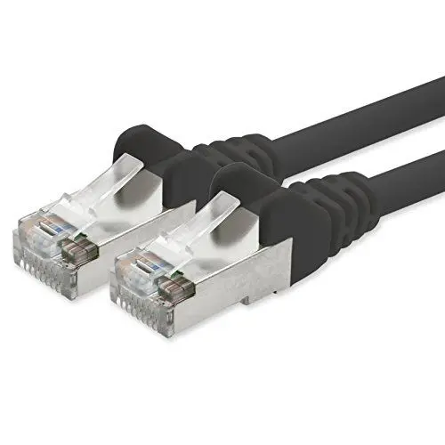 Produktbild: 1aTTack.de Netzwerkkabel CAT 5e folien und geflechtgeschirmt SFTP Netzwerk Patch-Kabel mit 2x RJ45 Stecker 1m schwarz
