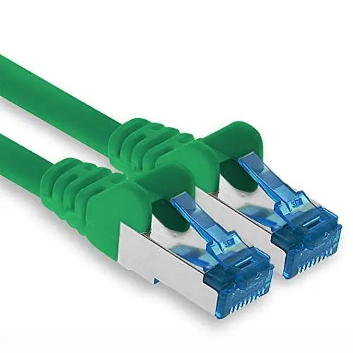 Produktbild: 1aTTack.de Patchkabel – 1,5m Ethernet, Netzwerk, Lan Kabel CAT6a (für Gigabit Netzwerke, Router, Switch, Modems mit RJ45 Eingang – grün)