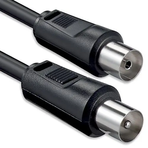 Produktbild: 1aTTack.de SAT Antennenkabel 5,0 Meter 2x geschirmt Koaxial-Stecker > Koaxial-Buchse Koax schwarz St-Ku 75db