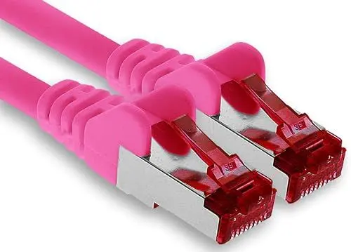 Produktbild: 1aTTack.de - 1x 10m CAT6 Patchkabel S/FTP PIMF Schirmung CAT.6 RJ45 Netzwerkkabel Ethernetkabel DSL LAN Router Switch Modem Patchfeld -magenta - 1 Stück
