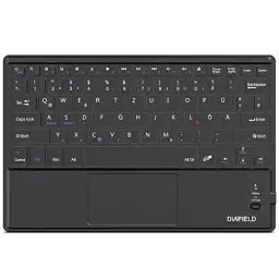 Produktbild: 1byone DIAFIELD Bluethooth Tastatur mit Touchpad, Tablet Tastatur Ipad Keyboard QWERTZ PC Tastatur Kompatibel mit Android Windows IOS