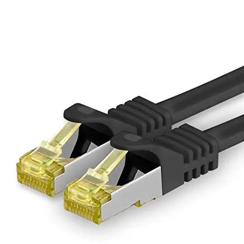Produktbild: 1CONN 1x10.0 M - CAT-7 Cat.7 Netzwerk-Kabel, Ethernet, Lan & Patch Kabel RJ-45 SFTP 10GB/s - schwarz