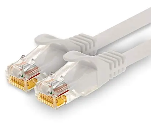 Produktbild: 1CONN - 10m Netzwerkkabel, Ethernet, Lan & Patchkabel für maximale Internet Geschwindigkeit & verbindet alle Geräte mit RJ 45 Buchse weiss - 1 Stück