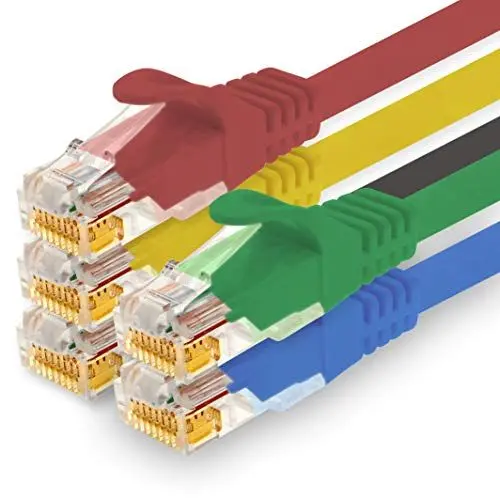 Produktbild: 1CONN - 5,0m Netzwerkkabel, Ethernet, Lan & Patchkabel für maximale Internet Geschwindigkeit & verbindet alle Geräte mit RJ 45 Buchse 5 Farben 01