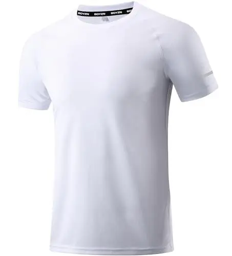 Produktbild: 1er Pack T-Shirts für Herren Sport Tshirts Mesh Funktionsshirt Laufshirt Herren Weiße Tshirts Kurzarm Männer Sport Shirt Sommer Outdoor Fitnessshirt Trainingsshirt wandershirt für Männer White-XL