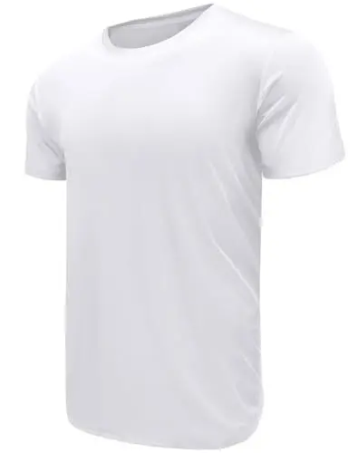 Produktbild: 1er Pack T Shirt für Herren, Sport Tshirts Herren Laufshirt Kurzarm T-Shirt Funktionsshirt Atmungsaktiv Kurzarmshirt Sports Shirt Trainingsshirt Fitnessshirt für Männer White-L