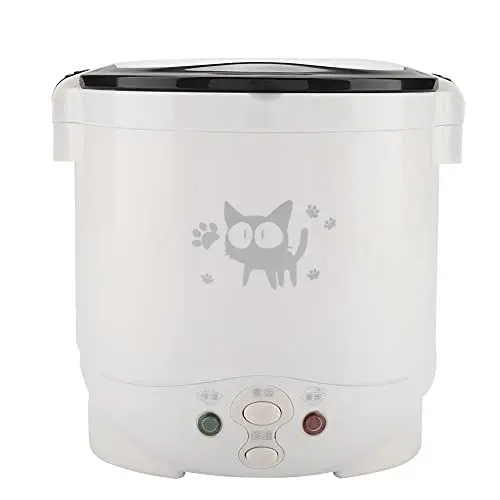 Produktbild: 1L Mini-Reiskocher, 12 V Elektrische Lunchbox Tragbarer Reise-Reiskocher für das Auto Multifunktionaler Elektrischer Dampfgarer Reiskocher Schnelles Kochen Vollautomatischer Antihaft-Topf für(Weiß)