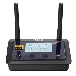 Produktbild: 1Mii B03Pro+ LDAC Bluetooth 5.3 Sender Empfänger für TV, AptX Low Latency & HD kabelloser Audio Adapter Transmitter mit Bildschirm für Kopfhörer Stereoanlage, Optical RCA AUX 3,5, Großer Reichweite