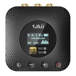 Produktbild: 1Mii B06HD+ Hi-Res Bluetooth 5.1 Musik Empfänger für Stereoanlage mit LDAC, HiFi Bluetooth Adapter mit audiophilem DAC aptX HD-Lautstärkeregler OLED-Display für AV-Receiver/Verstärker