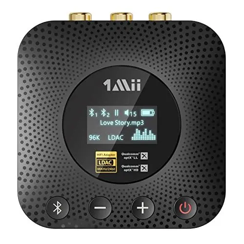 Produktbild: 1Mii B06HD+ Hi-Res Bluetooth 5.1 Musik Empfänger für Stereoanlage mit LDAC, HiFi Bluetooth Adapter mit audiophilem DAC aptX HD-Lautstärkeregler OLED-Display für AV-Receiver/Verstärker