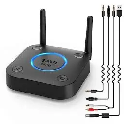 Produktbild: 1Mii Großer Reichweite Empfänger, HiFi Kabelloser Audio Adapter, aptX Low Latency Bluetooth 5.1 Receiver mit 3D Surround für Stereoanlage Lautsprecher, Optisches Koaxial 3,5mm RCA AUX