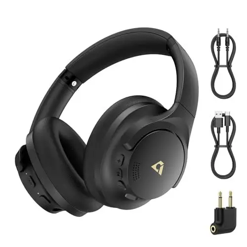 Produktbild: 1Mii Y8 Over Ear Kopfhörer Bluetooth, Hybrid Active Noise Cancelling Kopfhörer, LDAC Hi-Res Audio, Tiefer Bass, 75H Spielzeit, Faltbares Design, Komfortable Ohrmuschel