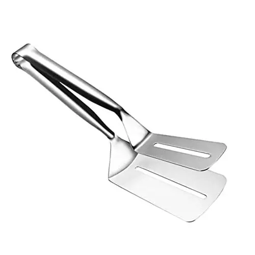 Produktbild: LIFKOME Steakklemme Aus Edelstahl Lebensmittelzange Grill Langer Griff Hohle Klammer Für Fettabfluss Langlebig Und Praktisch