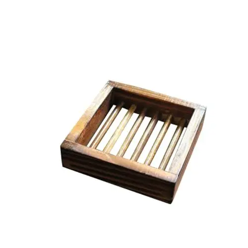 Produktbild: Ciieeo Badezimmer Organizer Tablett Holz Seifenspender Lagerung Kein Bohren Seifenhalter