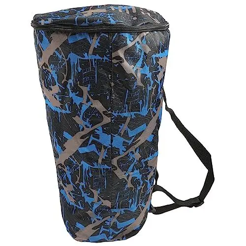 Produktbild: 1stk Afrikanisches Schlagzeug Darbuka Wasserdicht Djembe Rucksack Afrikanische Trommel Fall Musik Instrument Lagerung Tasche Hardshell Tragetasche Oxford-stoff Tarnung Blau Reisen