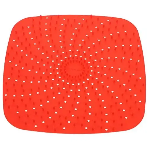 Produktbild: 1stk Heißluftfritteuse Quadratische Luftfritteuse Air Friteuse Papier Liner Mattenschutz Aus Silikon Topflappen Aus Silikon Air-Frye-pad Luftarmaturen Dampfpad Kieselgel Zähnung