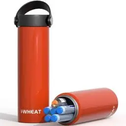 Produktbild: 1-WHEAT Insulin Kühltasche 3-5 Pens, Insulin Kühlbox 2-8 Grad, Medikamenten Kühlbox für Reisen, Insulin Kühler Flugzeug Diabetiker Tasche mit 2 Kühlakkus, Insulin Pen Tasche(Orange)