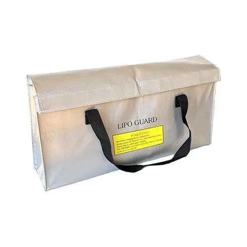 Produktbild: 1x Henkel Tasche Sicherheitstasche Safe Bag feuerfest für Lagerung Transport Ladung 450x200x100 mm für Lipo Akku Batterie Fahhrad E-Roller E-Bike Pedelec