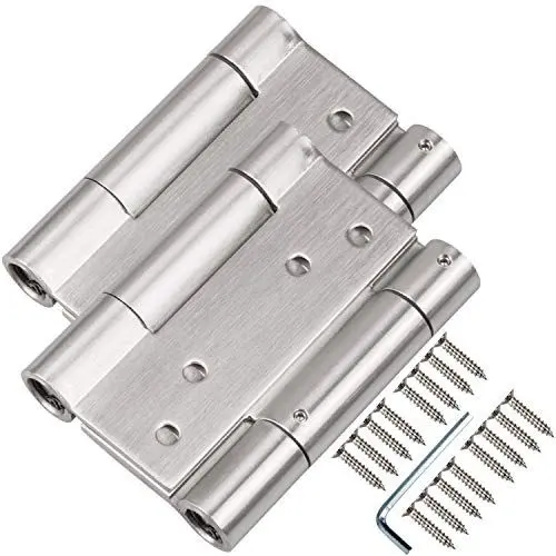 Produktbild: Stahlia Pendeltürscharnier EDELSTAHL H: 100mm (1 Paar) SOFTCLOSE Türscharniere Pendeltürbänder Schwingtür Scharnier Saloontür Scharniere Edelstahl