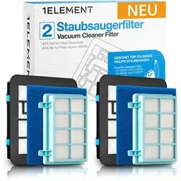 Produktbild: 2 Filter für Philips PowerPro Compact, PowerPro City & PowerPro Active Staubsauger – Ersetzt FC8010/02 für (FC9331, FC9332, FC9333, FC9555, FC9556, – 2 Einlagefilter gegen Feinstaub
