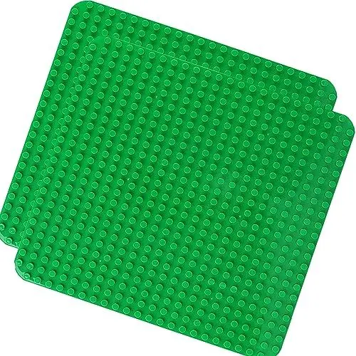 Produktbild: 2 Große Bauplatte Kompatibel mit Lego Duplo Platten,38.4 * 38.4cm Classic Grundplatte mit 24 x 24 Noppen für Duplo Steine,Konstruktionsspielzeug für Kleinkinder,Mädchen und Jungen, Grün