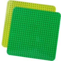 Produktbild: 2 Große Bauplatte Kompatibel mit allen Großen Marken Platten,38.4 * 38.4cm Classic Grundplatte mit 24 x 24 Noppen für Steine,Konstruktionsspielzeug für Kleinkinder,Mädchen und Jungen, Grün,Hellgrün