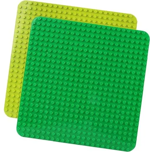 Produktbild: 2 Große Bauplatte Kompatibel mit allen Großen Marken Platten,38.4 * 38.4cm Classic Grundplatte mit 24 x 24 Noppen für Steine,Konstruktionsspielzeug für Kleinkinder,Mädchen und Jungen, Grün,Hellgrün