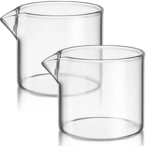 Produktbild: 2 Kleine Milchkännchen Sirupspender Kaffeeweißer Krug Zitronenbehälter Espresso-Aufschäumkrug Kaffeetassen Milchausgießer Krug Espresso-Krüge Tasse Keramik Glas