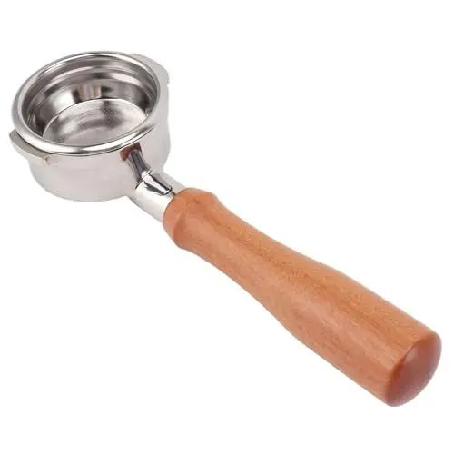 Produktbild: 2 Ohren Siebträger Bodenloser Griff 58 Mm Maschine Holz Brew Brewed Brewing Maker Office Maker Maschine Espressomaschine Ersatzteile (Stil 4)