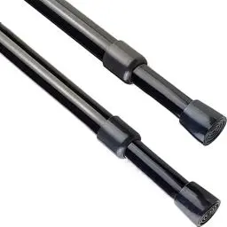 Produktbild: 2 PCS Klemmstange, Teleskopstange Vorhangstange für Store, Fenster, Kleiderschrank Schwarz 80 bis 150 cm/31,5 bis 59,05 Zoll (Durchmesser 22mm)