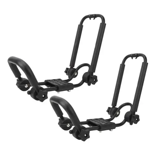 Produktbild: 2 Paar Kajak-Träger, Robuster Kajak-Dachträger, Faltbare Auto-Dachträger für Kajak, Kanu, Paddle-Boards, Skiboard, Verstellbare Größe, Auto-Dachträger für Boot, SUV, LKW