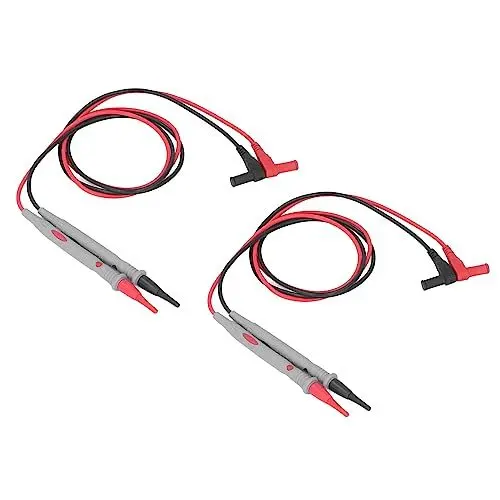 Produktbild: 2 Paar Multimeter-Messleitungen, Multimeter-Sondenleitungen, Elektrischer Prüfsondendraht, äußere Schicht aus Silikon, Vergoldete Nadelsonden-Multimeter-Teile (20A)