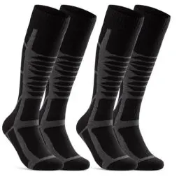 Produktbild: 2 Paar Skisocken Herren & Damen Ski Kniestrümpfe 34175 WP (Schwarz 43-46)