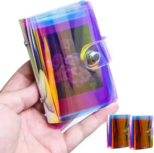 Produktbild: 2 Pack Holographisches Mini-Fotoalbum, Kleines Fotobuch Kompatibel mit Fujifilm Instax Mini Style Film und Polaroid 2x3 Film,Kpop Fotokarte, Kreditkarte (36 Taschen)