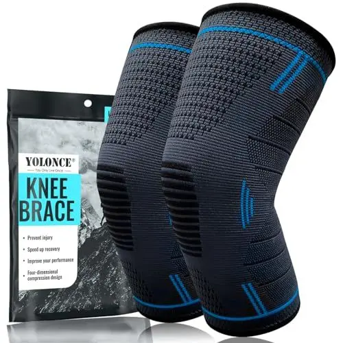 Produktbild: 2 Pack Kniebandage set, Kniebandage Männer und Damen Sport, Rutschfeste Atmungsaktiv Kompression bandage Bandage Knie für Laufen, Wandern, Joggen, Sport, Volleyball, Gelenkschmerzen-S