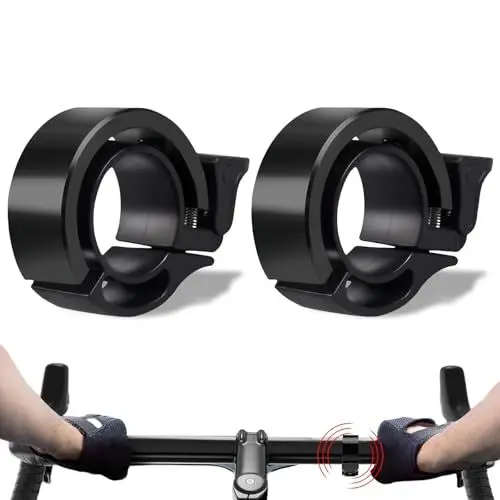 Produktbild: 2 Pack Mini Compact Concealed Bicycle Bell,Fahrradklingel,Klingel Fahrrad,22-24 mm Handlebars,Innovative Aluminiumlegierung 100DB Klingel,Crisp and Loud Lightweight Yet Durable, Waterproof and