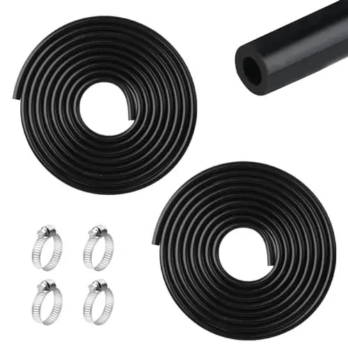 Produktbild: 2 Rollen 3 Meters KFZ Unterdruckschlauch, Silikon Vakuumschlauch, Hochtemperatur Silikonschlauch, flexibel für Luft und Turbinen, mit 4 Klemmen (ID 3 Meterm, OD 6mm/ID 4mm, OD 7mm)