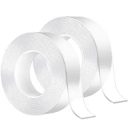 Produktbild: 2 Rollen Doppelseitiges Klebeband Extra Stark, 20M Multifunktionales Wiederverwendbares, Spurloses Waschbares Transparent Nano Klebeband, Für Teppich, Küche, Party, Foto-Poster Doppelklebeband.