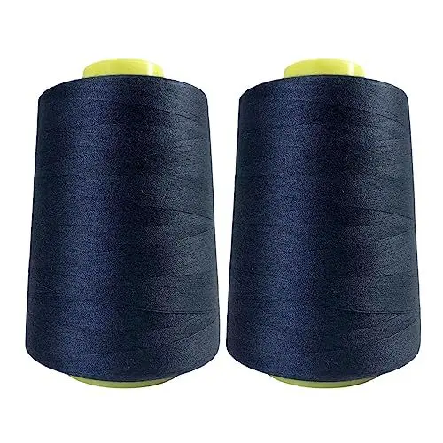 Produktbild: 2 Rollen Nähgarn, Nähzubehör, hohe Festigkeit, 40s/2, Garnspule für Näharbeiten, Viele Farben, Basteln, Kleidung, (2 Stück, Blau 3238-5000Y)