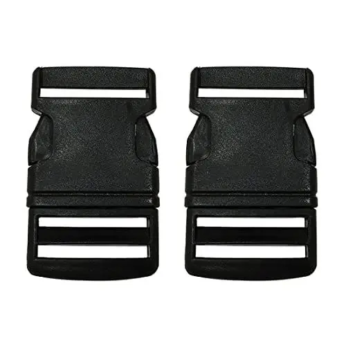 Produktbild: 2 Rucksack Schnallen, wählen Sie Größe und Farbe, Kunststoff-Schnallen, Polypropylen-Brosche, Verschluss und Unterlegscheibe, Verschluss für Reisetaschen, (2x50mm, Schwarze Brosche)