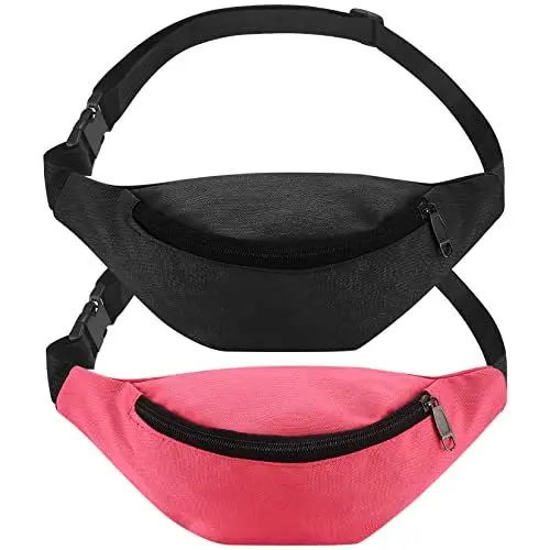 Produktbild: 2 STK Bauchtaschen, wasserdichte Gürteltaschen, Hüfttasche, Brusttasche, Laufgürtel, Geldgürtel mit Reißverschluss für Frauen Männer Mädchen Damen Party Festival Sport Outdoor Reisen