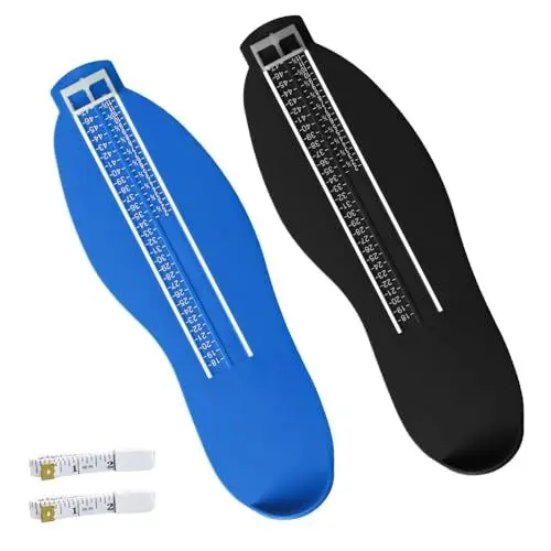 Produktbild: 2 STK Fußmessgerät Kinder, Schuhgrößenmesser Kinder, Fußmeßgerät Set, Schuhmessgerät Kinder Erwachsene, Schuhgrößen Messen Größen Messgerät für Damen Herren EUR UK Schuh Messgerät, mit 2 Maßband