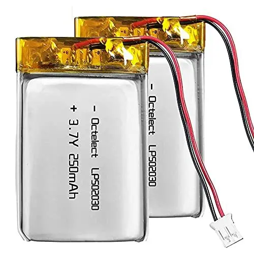 Produktbild: 2 STÜCKE 3,7 V Li-Ion 502030 Akku 250 mAh Lipo-Akku Wiederaufladbarer Lithium-Polymer-Ionen-Akku mit JST-Anschluss