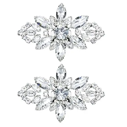 Produktbild: 2 STÜCKE Metall Shiny Strass Hochzeit Schuhclips Kristall Party Shone Schnallen für Braut